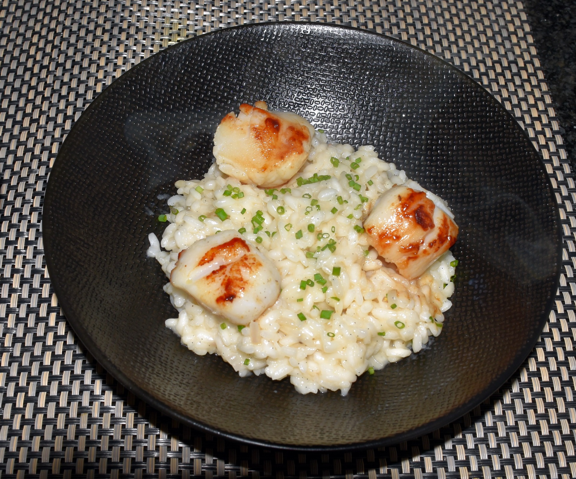 risotto à la vanille et ses Saint Jacques