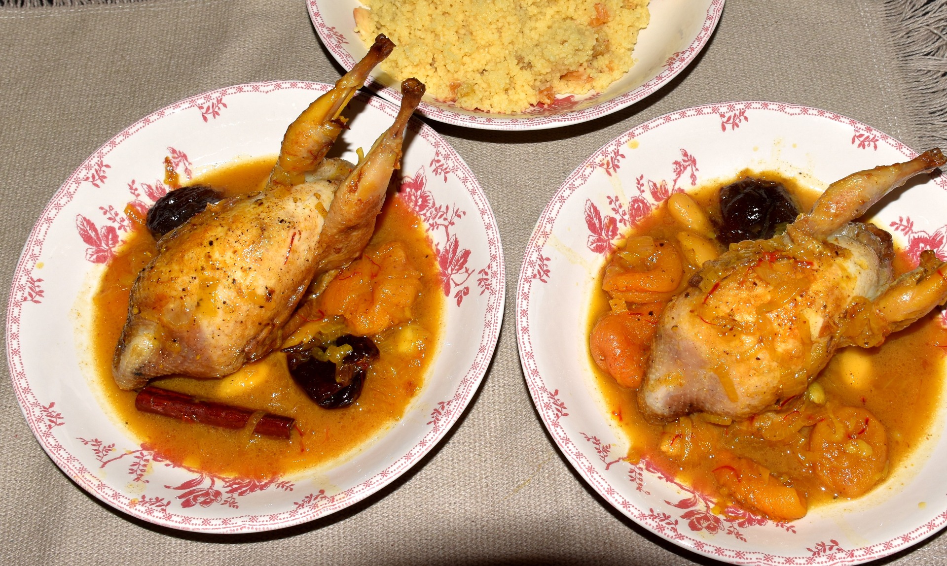 Tajine de noel aux cailles