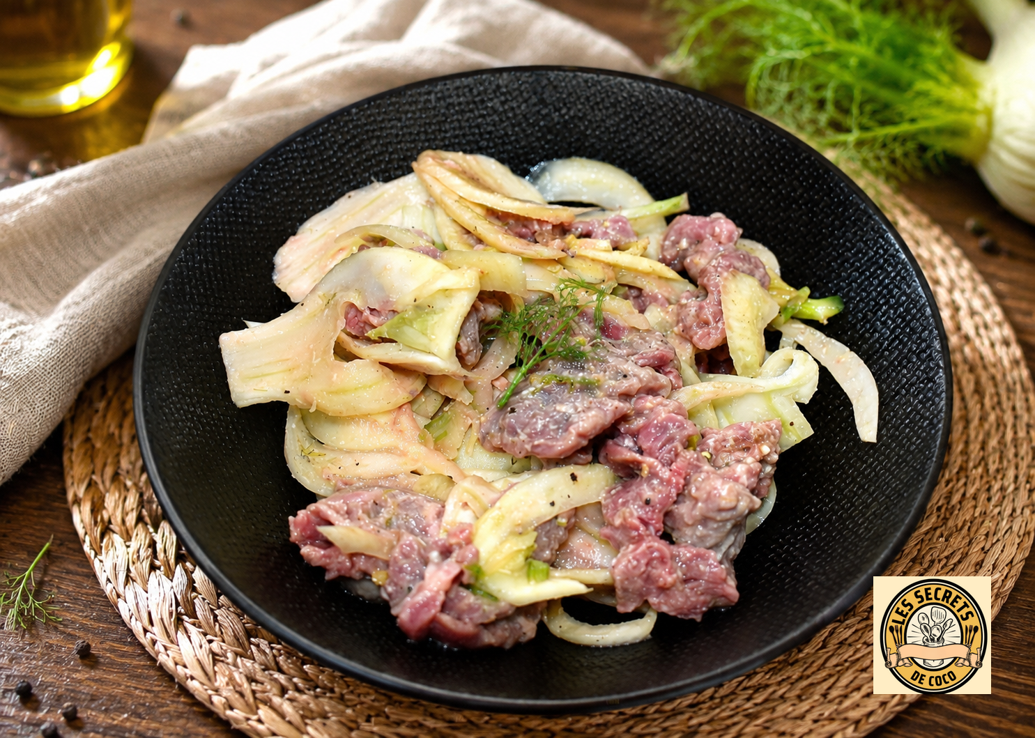 carpaccio de bœuf chiffonnade de fenouil