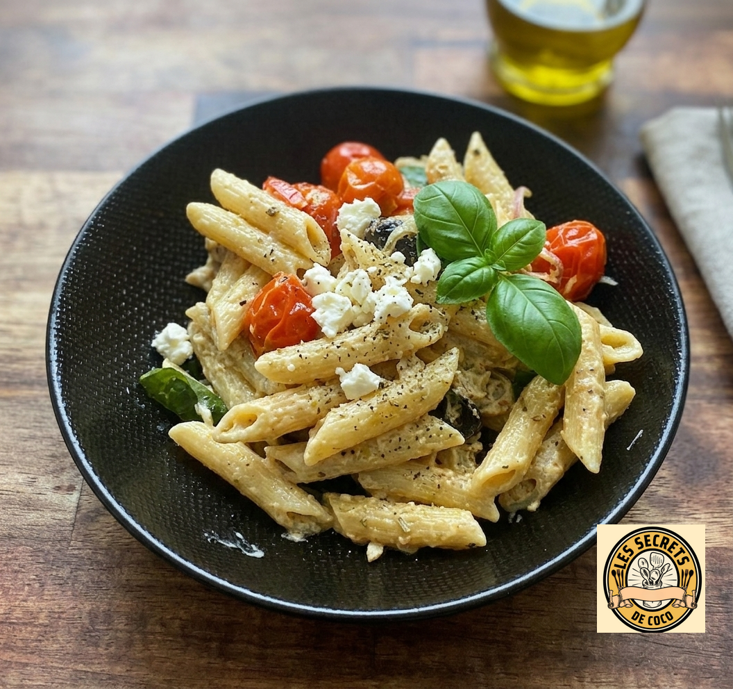 Pennés sauce Feta et légumes rôtis