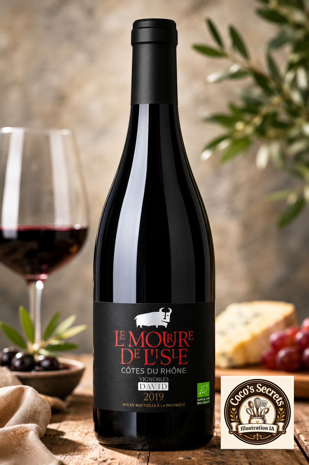 Moure de l'Isle, vignoble David, vin rouge, 